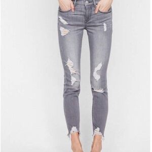 Express Gray Distressed Women's Jeans
